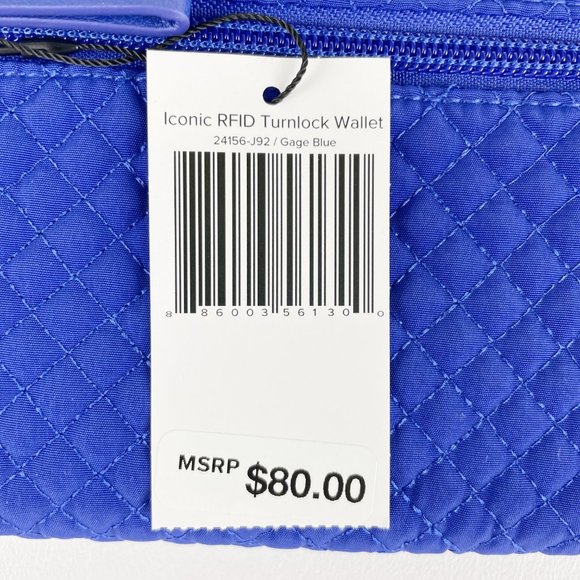Vera Bradley Turnlock Wallet Gage Blue - Picture 6 of 6